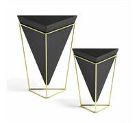 Umbra - Trigg Table Top Vessel Set - Black/Brass