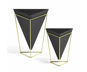 Umbra - Trigg Table Top Vessel Set - Black/Brass