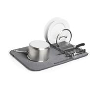 Umbra UDRY Dish Drying Rack and Microfiber Dish Mat - Space-Saving Lightweight Design Folds Up For Easy Storage