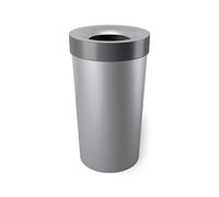 Umbra Vento 16.5-Gallon Open Top Kitchen Trash Can - Large, 30-inch Tall Garbage Can for Indoor, or Commercial Use, Grey/Steel