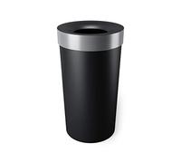 Umbra Vento 16.5-Gallon Open Top Kitchen Trash Can - Large, 30-inch Tall Garbage Can for Indoor, or Commercial Use, Black/Nickel
