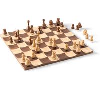 Umbra Wobble Chess Set, Beechwood, Walnut, 15 x 15 x 1 Inch (38 x 38 x 3 cm)