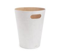 Umbra Woodrow 2 Gallon Modern Wooden Trash Can, Wastebasket, Garbage Can or Recycling Bin for Home or Office, White/Natural