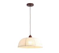 Umbratica 15.7" Boho Chandelier, Fabric Drum And Antique Ash Wood Finish Pendant Light Fabric Hanging Ceiling Lighting Fixture for Nursery Room Dining Room Living Room Kitchen