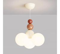 Umbratica 3-head Spherical Chandelier, Spherical Metal Pendant Light with White Acrylic Lampshade, Dining Room Decorative Lighting Hanging Lamp, Modern LED Drop Lights - 21W - 3 Color Modes