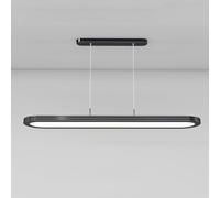 Umbratica 39.4" Slim Metal Strip Pendant Light, Aluminum Linear Hanging Lamp with Acrylic Panel Shade, Modern LED Chandelier - 112W - 3 Color Mode, Restaurant Decorative Lighting Drop Lights