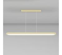 Umbratica 39.4" Slim Metal Strip Pendant Light, Aluminum Linear Hanging Lamp with Acrylic Panel Shade, Modern LED Chandelier - 112W - 3 Color Mode, Restaurant Decorative Lighting Drop Lights
