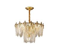 Umbratica American Postmodern Concise Living Room Lamps,E27 Nordic Light Luxury Chandeliers,Dining Room and Bedroom Lamps,Creative French Retro Glass Chandeliers-Golden. 60 * 46cm