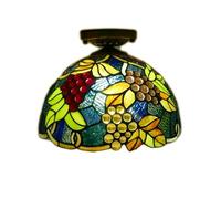 Umbratica Chandeliers 12inch Vintage Floral Pendant Lights Tiffany Style Flowers Stained Glass Ceiling Hanging Lamp for Bedroom Living Room Island