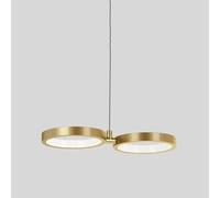 Umbratica European Modern Golden Double Ring Bedside Pendant Light Nordic Creativity Brass Kitchen Island Hanging Lamp Mid Century Minimalist Dining Room Chandelier For Bar Counter Living Room Study