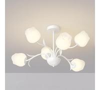 Umbratica G9 Cream Wind Flower Chandelier,Simple Living Room Main Lighting,8 Heads Modern Bedroom Small Fresh Ceiling Lamp,Dining Room Light Luminaire/Cream/12 Heads