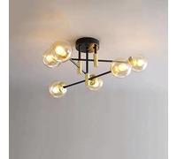 Umbratica Mid Century Modern Ceiling Light with Glass Sputnik Bubble Chandelier Bedroom Close to Lamp Gray Amber Vintage Farmhouse Fixture for Dining Room Kitchen Living
