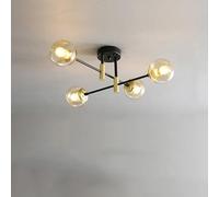 Umbratica Mid Century Modern Ceiling Light with Glass Sputnik Bubble Chandelier Bedroom Close to Lamp Gray Amber Vintage Farmhouse Fixture for Dining Room Kitchen Living