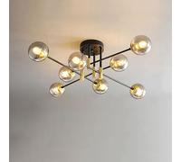 Umbratica Mid Century Modern Ceiling Light with Glass Sputnik Bubble Chandelier Bedroom Close to Lamp Gray Amber Vintage Farmhouse Fixture for Dining Room Kitchen Living