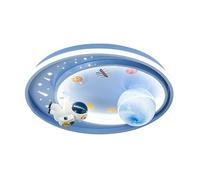 Umbratica Modern Round Cartoon White Astronaut Bedroom Flush Mount Ceiling Light Fixture Nordic Blue Planet Kids Close To Ceiling Lamp Minimalist Baby's Room Chandelier For Nursery Boy Girl's Room