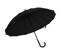 Umbrella Automatic Black 105cm Fiberglass Ribs 190T PU Fabric Crook Handle Extra