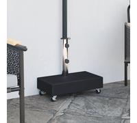 Umbrella Base Black Granite 45x25x8cm Stainless Steel Tube Wheeled 25.6 kg Incl.