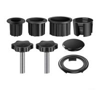Umbrella Base Bracket Accessories Set with Plastic Pipe Sleeve Reducing Rings for Umbrella Stands with Fixing Screws and Hole Cover for Patio Garden Terrace