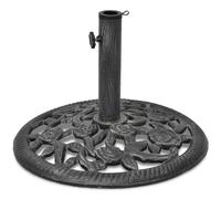 Umbrella Base Cast Iron Black & Green 48cm Diameter 12kg Decorative Scrollwork