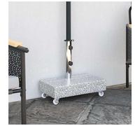 Umbrella Base Light Grey Granite 45x25x8.3cm Stainless Steel Tube Wheels 38/48mm
