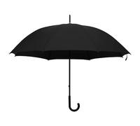 Umbrella Black 130 cm Diameter, Stick Umbrella with Fabric and Metal Frame, Comfortable Curvature Handle, Water-Repellent for Garden, Balcony, Patio and Beach in Rain and Wind