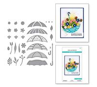 Spellbinders Umbrella Bloom Etched Dies from Showered with Love Collection by Vicki Papaioannou, Metal, ONE