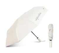 UMBRELLA Brand Compact Folding Umbrella - Automatic Open/Close, 8 ribs, Folding Umbrella,Windproof Travel Umbrella for Rain or Shine - UV protected!… (Rice White)
