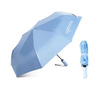 UMBRELLA Brand Compact Folding Umbrella - Automatic Open/Close, 8 ribs, Folding Umbrella,Windproof Travel Umbrella for Rain or Shine - UV protected!… (Blue)