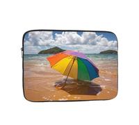Umbrella By The Sea Patterned Laptop Sleeve 15 Inch Shockproof For Slim Protective Notebook Computer Bag Briefcase