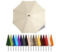 Umbrella Canopy Replacement Outdoor 6/8 Rib 6FT 7FT 8FT 9FT 10 FT 11FT, Market Patio Table Cover For Backyard Garden Courtyard Swimming Pool Lawn, Market Umbrella Top(Cream white,3m - 6Ribs)