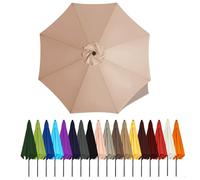Umbrella Canopy Replacement Outdoor 6/8 Rib 6FT 7FT 8FT 9FT 10 FT 11FT, Market Patio Table Cover For Backyard Garden Courtyard Swimming Pool Lawn, Market Umbrella Top(Champagne,4m - 8Ribs)