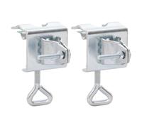 Umbrella Clamp Silver Galvanised Steel 8.5x6x10.5cm 32mm Rail Mount 2pcs Deluxe