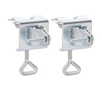 Umbrella Clamp Silver Galvanised Steel 8.5x6x10.5cm 32mm Rail Mount 2pcs Deluxe