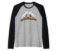 Umbrella Cockatoo Pair Indonesia White Parrot Bird Raglan Baseball Tee
