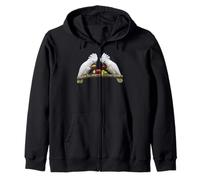 Umbrella Cockatoo Pair Indonesia White Parrot Bird Zip Hoodie