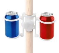 Umbrella Cup Holder - Bottle Grip Bracket, Mug Clamp Arm | Secure Handle Clip Accessory, Ideal for Travel Tent Base Side Table Lawn Lounging Golf Cart Party Seating Pole Support or Backyard Relax Zone