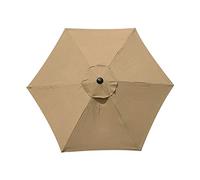 Umbrella Fabric Replacement, Anti-UV Canopy Cover for Outdoor Table Umbrellas (Khaki, 9ft 6 Ribs)