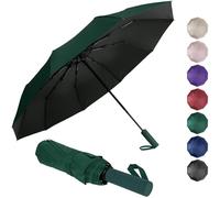 Umbrella for Rain and UV Sun Protection, Compact Portable Travel Car Folding Umbrella, Windproof Lightweight Automatic Open and Close UPF50+ for Men Women 10 Ribs (Green)