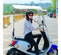 Umbrella for Scooter,Rain Cover Fully Enclosed Electric Motorcycle Umbrella Canopy Awning,Universal Motor Scooter Umbrella Mobility Sun Shade Rain Cover,A-White