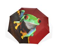 Umbrella Frog Animal Pattern Print Windproof 3 Fold Umbrella for Women Men Girls Boys Unisex Ultralight Outdoor Travel Compact Umbrella