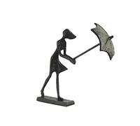 UMBRELLA GIRL IN WIND Elur Iron Figurine 15cm Mocha