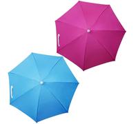 Umbrella Hat 2Pcs Foldable Head Umbrella Hat 27'' Lightweight Hands Free Umbrella Waterproof Umbrella Hats with Elastic Strap UV & Rain Protection for Fishing Gardening Blue Rose RedUmbrella Ha