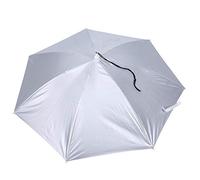 Umbrella Hat Hand Hat, Umbrella Hat Sunscreen Windproof Head Mounted Umbrella 77cm Top Folding Hat Umbrella (Outer Silver and Inner Sapphire Blue)