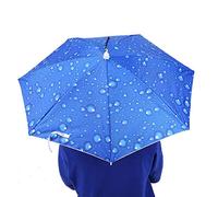Umbrella Hat Hand Hat, Umbrella Hat Sunscreen Windproof Head Mounted Umbrella 77cm Top Folding Hat Umbrella (Raindrops Blue)