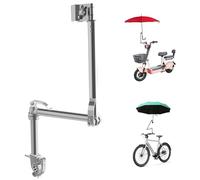 Umbrella Holder 360° Rotatable 3-Fold Quick Release Umbrella Clamp for 22-27mm Handlebar Steady Stainless Steel & Aluminium Alloy Holder for Stroller, Bike, Golf Cart