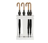 Umbrella Holder Commercial Rectangle Umbrella Stand, Hotel Lobby Entrance Storage Rack, Walking Stick Holder, With 12 Holes and a Free Bottom Rainwater Leaking Tray for Hallway Bedroom(White)