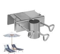 Umbrella Holder on Deck Railing, Heavy-Duty Outdoor Solution, Portable Base Pole Support, Space-Saving Stability for Balcony, Patio, Pool, Beach, Camping, Fishing, 4.72 x 6.3 x 1.77 inches
