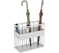 Umbrella Holder Stand Metal Rack with Drip Tray, Rectangular Storage for Umbrellas and Walking Sticks, Perfect for Mall or Apartment Hallways