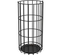 Umbrella Holder Umbrella Stand Metal Umbrella Stand Rack Round Umbrella Holder with A Drip Tray 2 Hooks for Canes Walking Sticks Entryway Office Umbrella Rack,Black-25 * 50cm