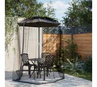 Umbrella Mosquito Net Round Polyester Black 300x230 cm 220 Mesh ZipperBag Water